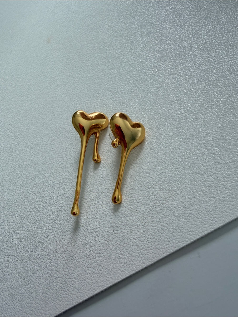 Gold plated Heart Drip Dangle Earrings - Women Jewelry